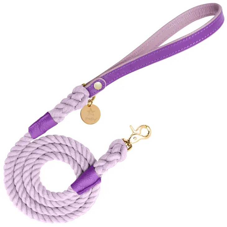 PoisePup Luksus Hundeline. Lavendel. 150cm.