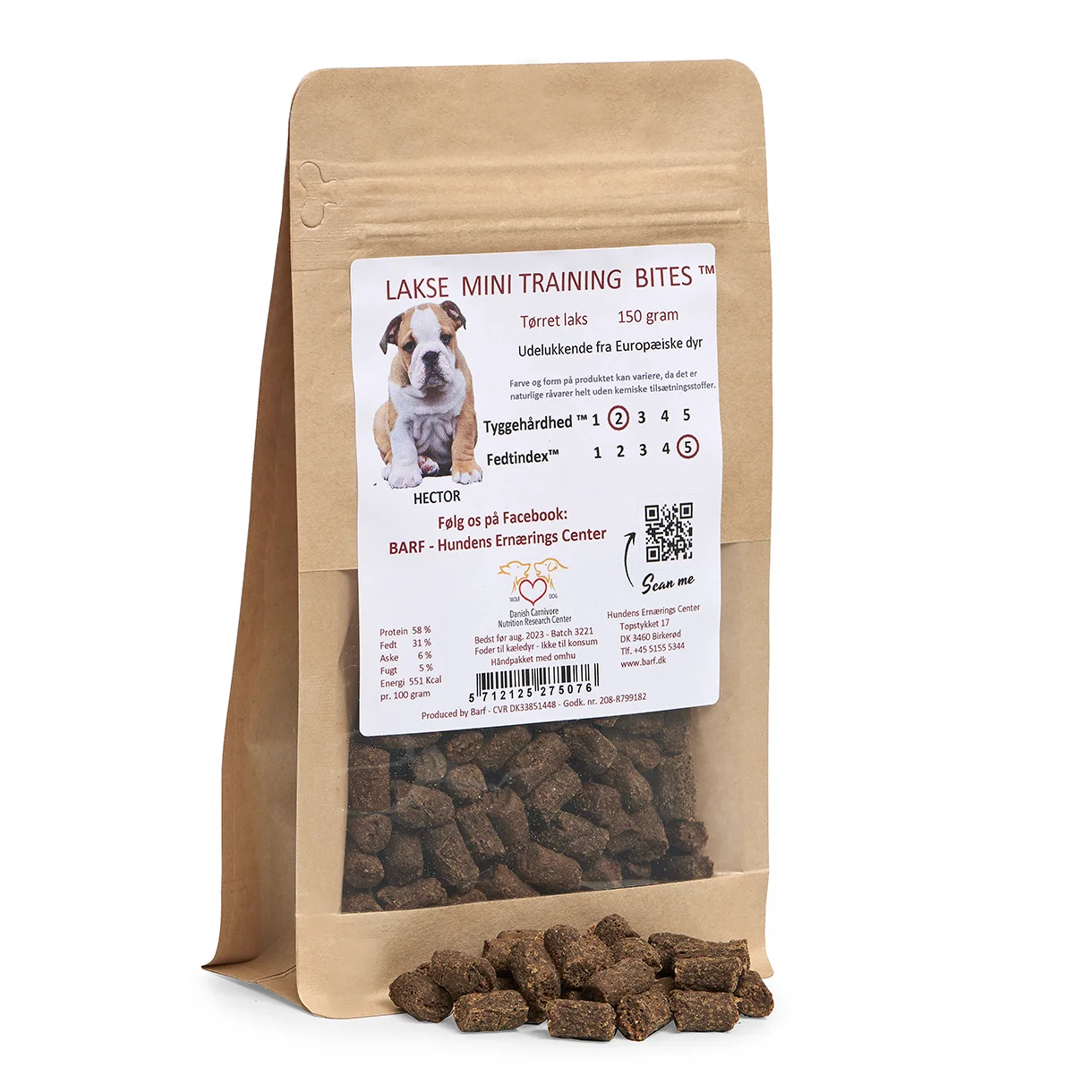 Carnitreats mini training bites med tørret laks 150g