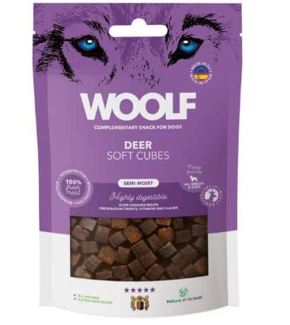 Woolf Soft Cubes Deer 100 g - Bløde godbidder