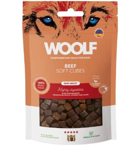 Woolf Soft Cubes Beef 100 g - Bløde godbidder