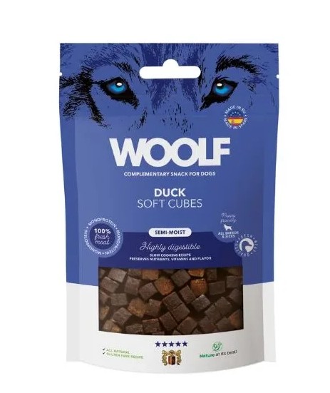Woolf Soft Cubes Duck 100 g - Bløde godbidder